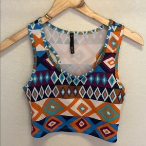Aztec Print Crop Top